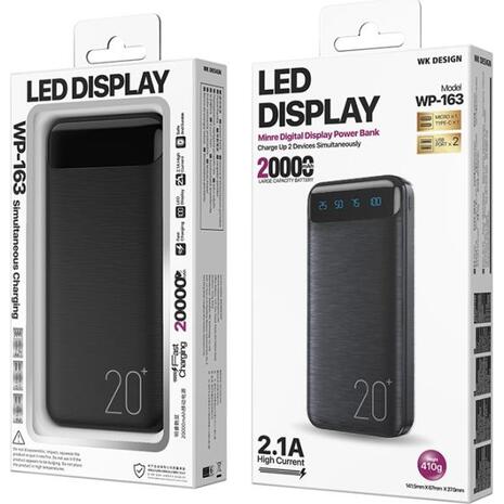 Powerbank WK 20000 mAh MINRE black WP-163